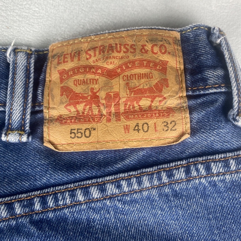 Levis Jeans Mens 40 X 32 Blue 550‎ Relaxed Tapered American Cowboy Ranch Y2K - Picture 8 of 13